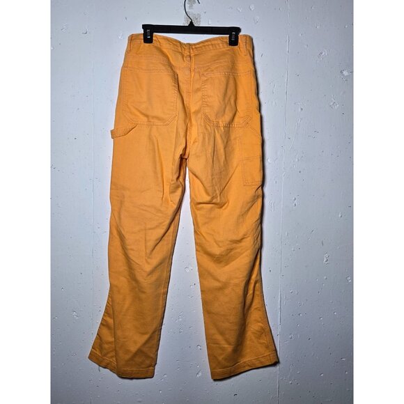 SONG Juniors Orange Carpenter 90s Boyfriend Button-Fly Jeans Size 9/29 Casual - Picture 2 of 10